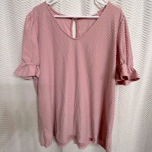 Womens plus size Swiss dot blouse